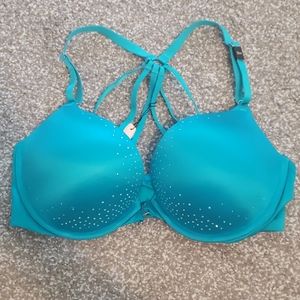 Blue Sparkly Push Up Victoria Secret Bra